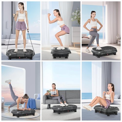 Bigzzia Vibration Plate Exercise Machine for Weight Loss – 100-Speed Platform with Remote & Resistance Bands, 450 lbs Capacity – Quiet Full Body Workout for Lymphatic Drainage at Home