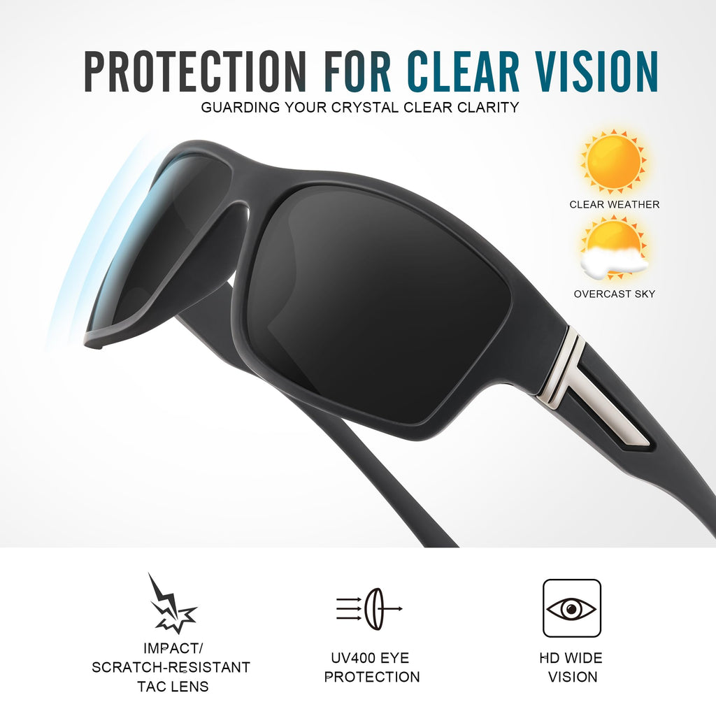 DEMIKOS 3 Pack Polarized Running Sunglasses Men:Wrap Around Sports Sun Glasses for Womens Sunglasses for Fishing