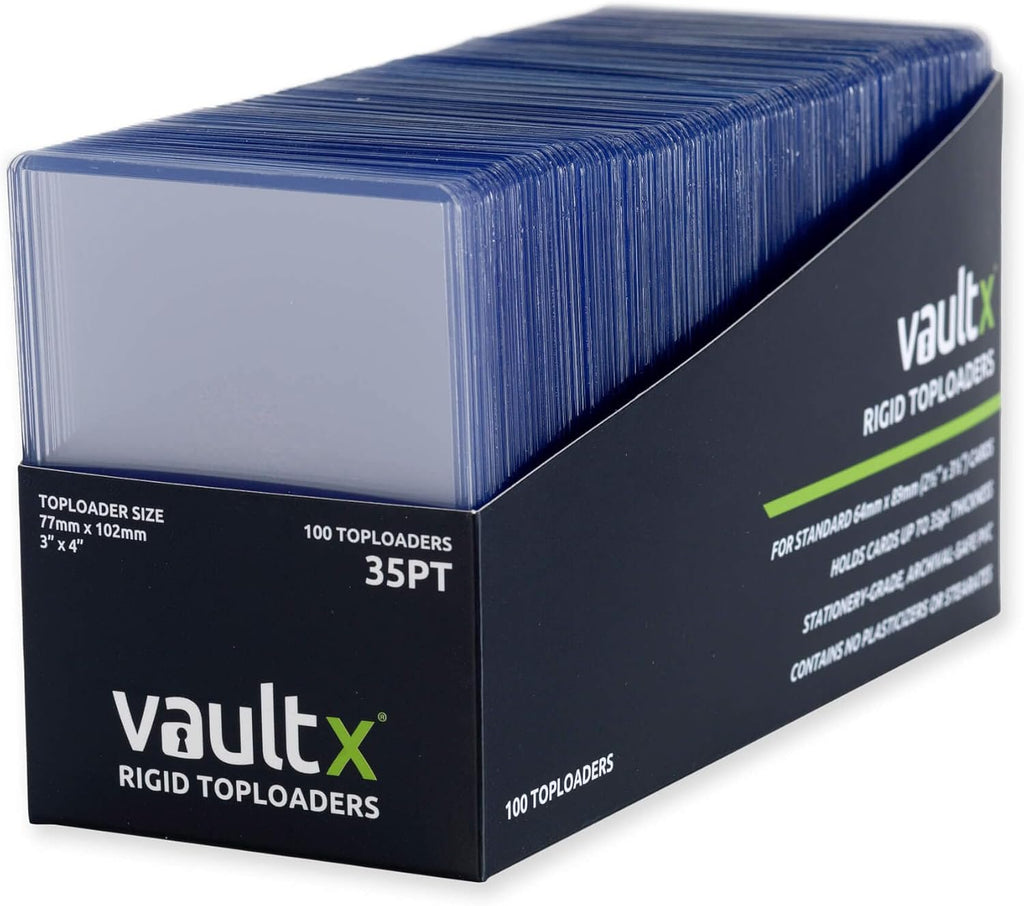 Vault X Toploaders | 35pt Premium Extra Thick Trading Card Holders | 3" x 4" Clear Protection (100 Pack)