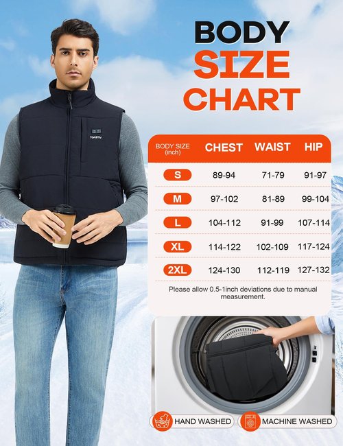 Toastiv Heated Vest for Men with 20000mAh 7.4V Battery Pack，Warming Fuzzy Fleece Lined Men's Heated Electric Vests Jacket