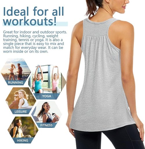 Miusey Women's Yoga Tank Top - Sleeveless Loose Fit Racerback for Comfortable Workouts