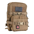 Tactical Mini Molle Hydration Pack,Molle Hydration Carrier with IFAK Pouch&US Flag&Med Patch,Hydropack for 2L Water Bladder (Coyote Brown)