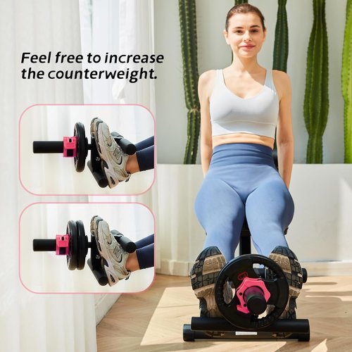 Tibialis Trainer Tib Bar Raise Machine Exercise Equipment Strength Training Calves/Shins/Ankles Ripping Lower Leg Muscles Workout Home Gym Fit 2" Weight Plates (Red)