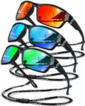 SQOQS Polarized Sunglasses for Men Women Sports Goggles Lightweight Frame Cycling Running Fishing Driving UV400 Protection
