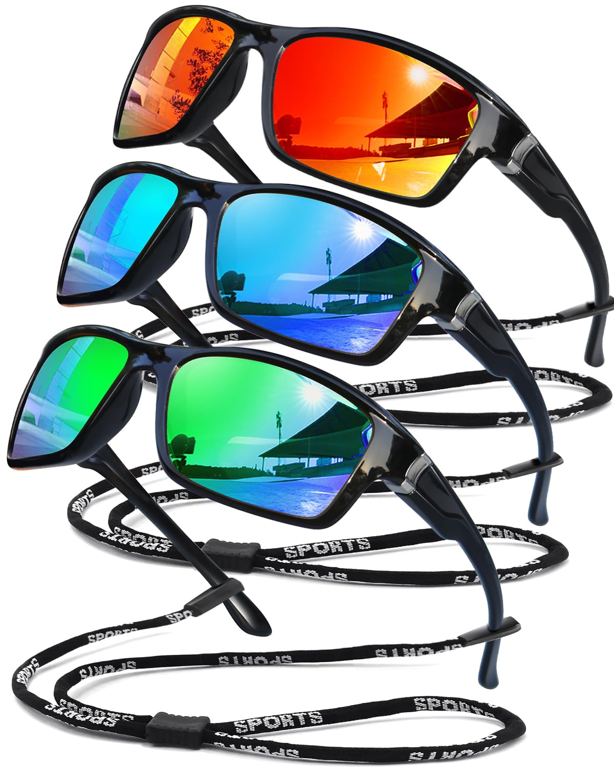 SQOQS Polarized Sunglasses for Men Women Sports Goggles Lightweight Frame Cycling Running Fishing Driving UV400 Protection