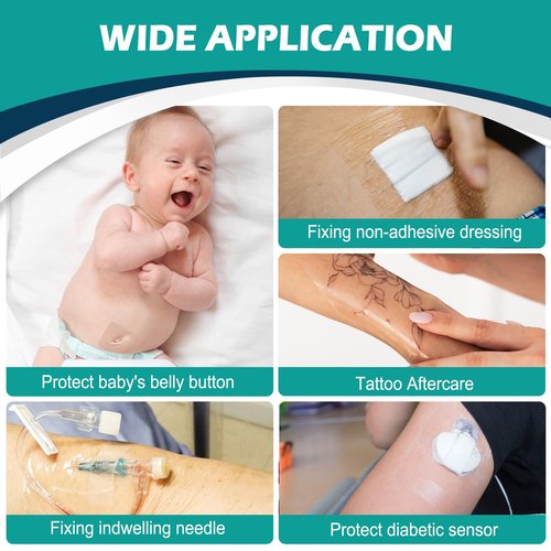 100 Packs Transparent Film Dressing 4" x 4.75" - Waterproof Bandages for Swimming, Showering, Wounds, Post Surgical Shower or IV Shield, Tattoo Aftercare Bandage, Scar Therapy, Adhesive Patches