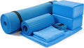 BalanceFrom 7-Piece Yoga Set - Extra Thick 71x24x0.5 Inches Mat with Carrying Sling | Includes 2 Blocks, Strap, Towels & Knee Pad