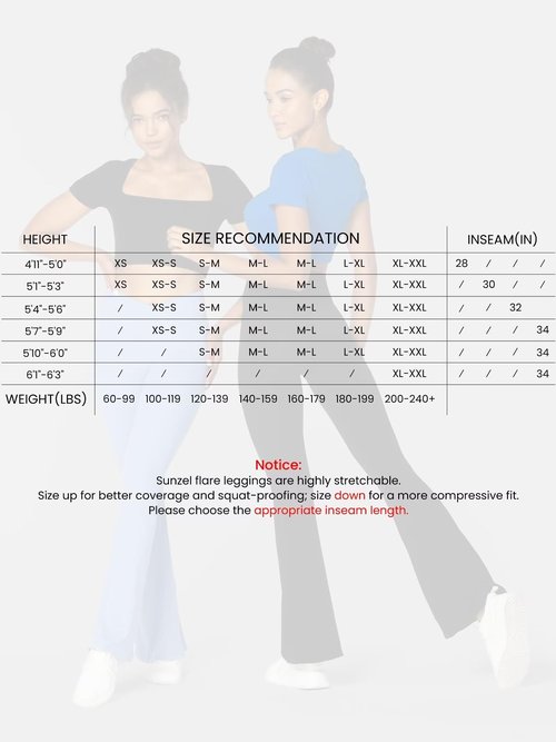 Sunzel Flare Leggings, Crossover Yoga Pants with Tummy Control, High Waisted and Wide Leg, No Front Seam Black XX-Large 34" Inseam