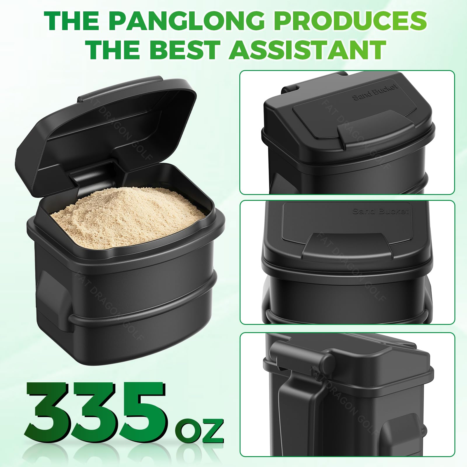 Panglong Large Capacity Sand Bucket with Bracket, Fits for 2004-UP Club Car Precedent/Club Car Tempo and Onward 2-Seater Golf Cart