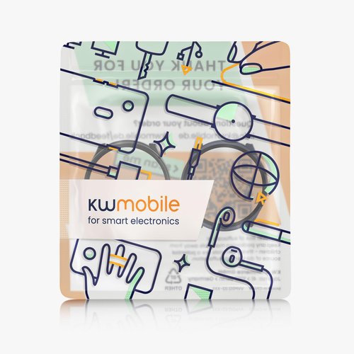 kwmobile Cover Compatible with Garmin Forerunner 965 Covers - 2X Tempered Glass with Plastic Frame - Black/Dark Blue