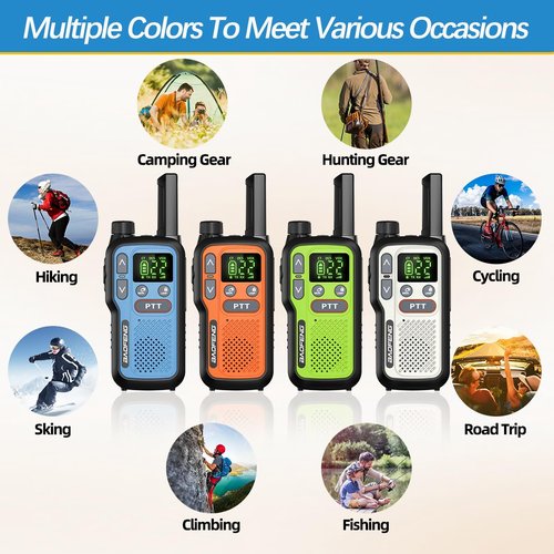 Walkie Talkies Long Range for Adults,Rechargeable Walkie Talkies 22 FRS NOAA Family Walky Talky Two Way Radio Walkie Talkie 1500mAh Battery VOX Flashlight Type-C Charger for Camping Hiking,6Pack
