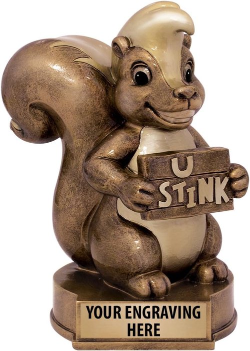 Crown Awards 3.75" x 5.5" Loser Skunk Sculpture Trophy - Last Place Trophies Prime