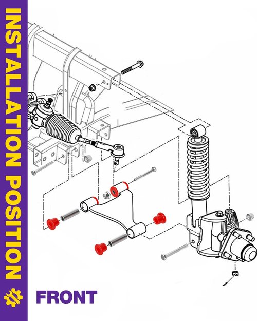 HOWBOW Ezgo RXV Front and Rear Bushing Kit with Screw Nuts, Golf Cart Front A ARM & Rear Leaf Spring Shackles Polyurethane Bushings and Sleeves for 2008-Up EZGO RXV Electric and Gas GolfCart Replace