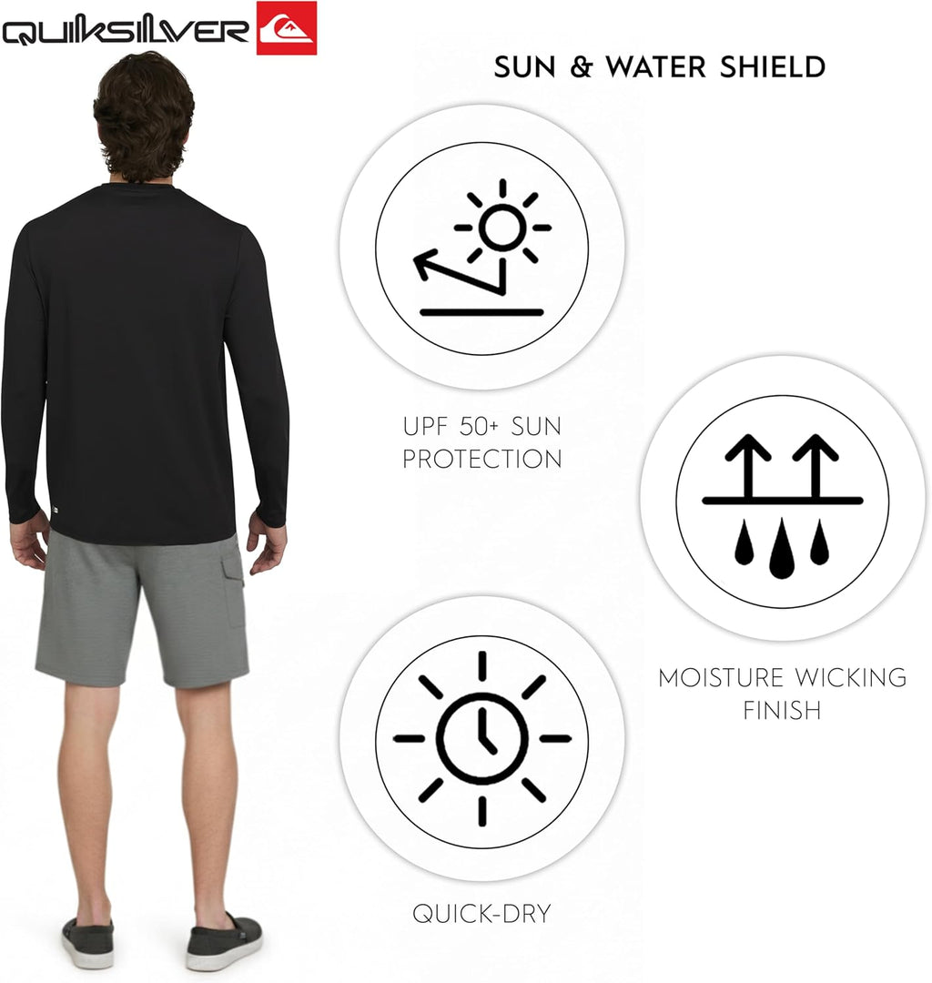Quiksilver Men's Long Sleeve Rash Guard | UPF 50 Sun Protection Swimwear (S-XXL)