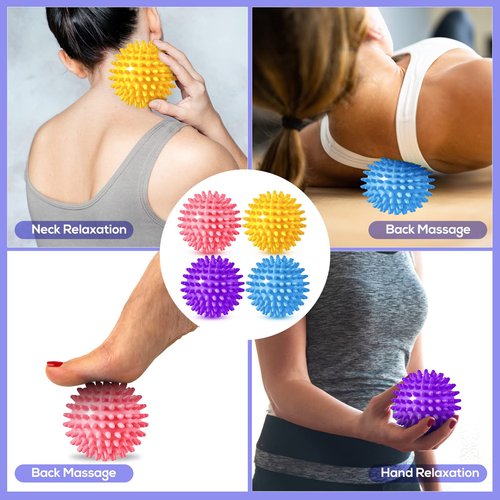 Meooeck 8pcs Hedgehog Balance Pods with Hand Pump Including 1 Balanced Pad, 3 Balance Pods, 4 Spiky Massage Balls for Body Balancing, Sensory Play for Kid Adult Dog Exercise Stability(Vivid Colors)
