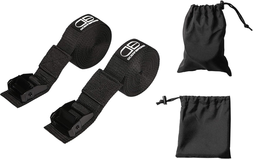OCEANBROAD Kayak Tie Down Straps - 1.5 Inch, 13 Feet | 2 Pack Cam Buckle Straps for Surfboards & Canoes