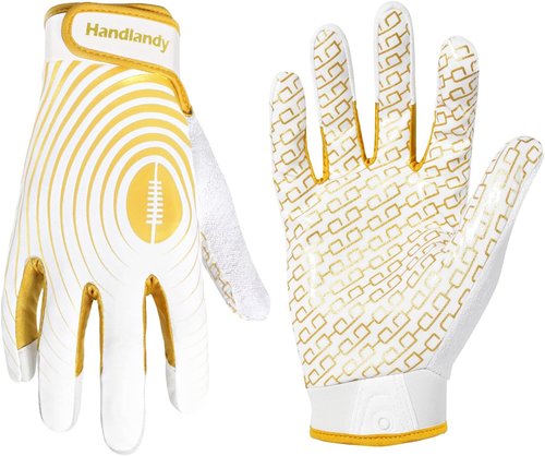 Handlandy Youth Football Gloves - Kids' Sticky Receiver Gloves with Super Grip | Perfect Gift for Boys & Girls