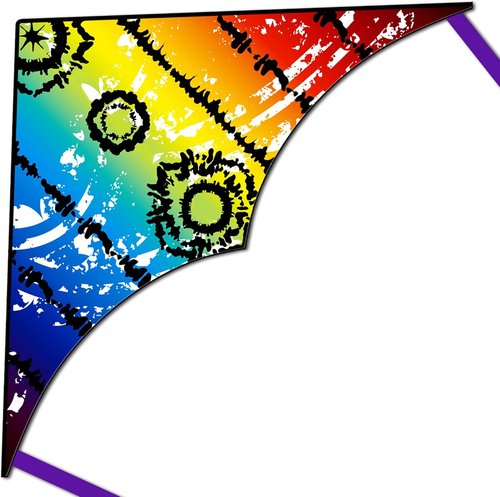 HONBO Large Delta Kite - Easy to Fly for Kids & Adults | Colorful Tail & String Line Included