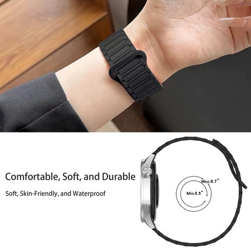 Compatible with Cubitt Viva Pro Smart Watch Band, Lamshaw Quick Release Silicone Sport Strap Replacement Watchband Compatible for Cubitt Viva Pro, Viva, Aura Pro, Aura Smart Watch (Black, 22mm size band)