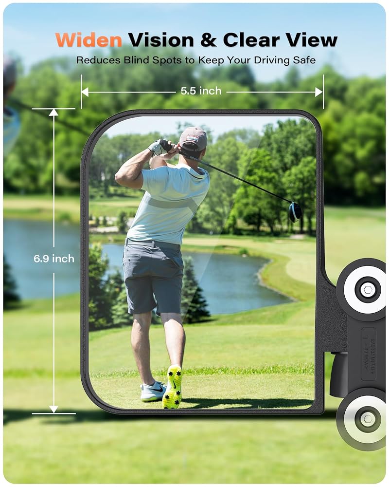 Magnetic Golf Cart Mirrors — No-Drill Side Mirrors for EZGO, Yamaha, Club Car