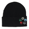 Magic: The Gathering Mana Token Knit Beanie—Unisex Cuffed Hat, Black
