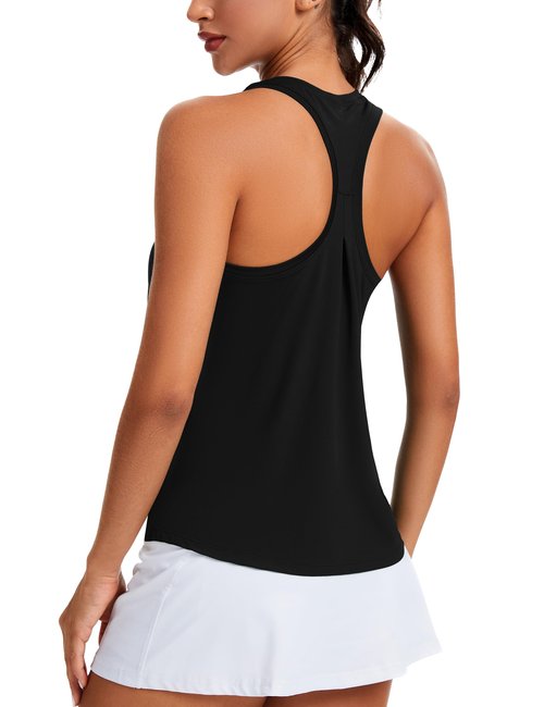 MathCat Women's Workout Tank Tops Racerback Sleeveless Tops Loose Fit Yoga Shirts Athletic Running Tank Top for Women Black