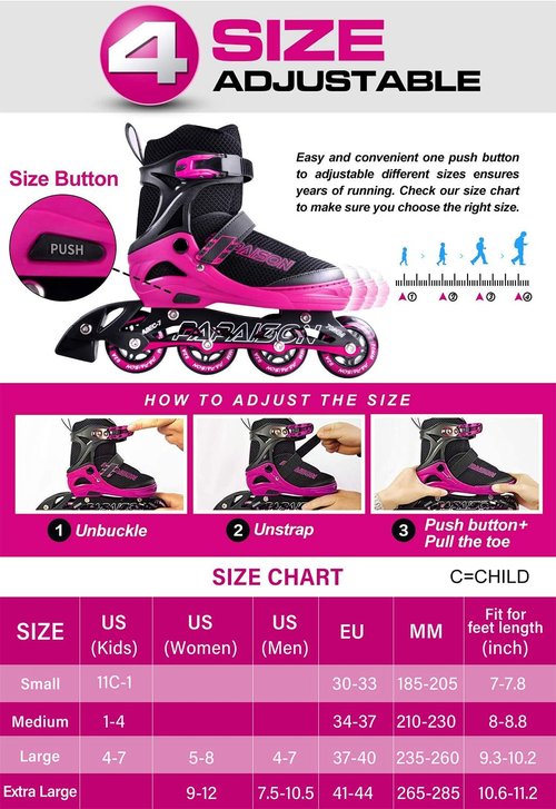 PAPAISON Inline Skates with Protective Gear Set