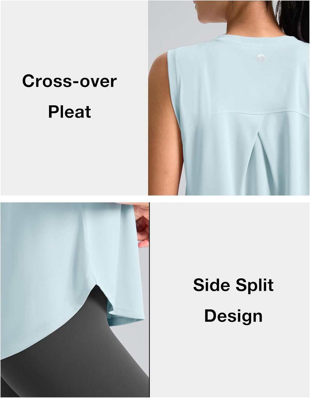 SANTINY Women's Athletic Tank Tops - Lightweight & Breathable Workout Shirts for Yoga & Tennis
