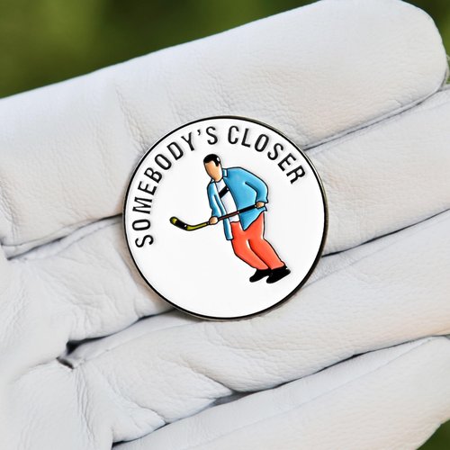 ZEETY Funny Golf Ball Marker with Magnetic Hat Clip – Golf Accessories for Men and Women, Great Golf Gift for Players with Attitude (Somebody's Closer)