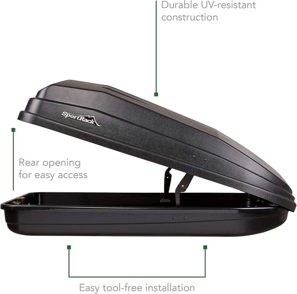 SportRack Vista XL Cargo Box - Rear Opening Design for Easy Access | Sleek Black Finish