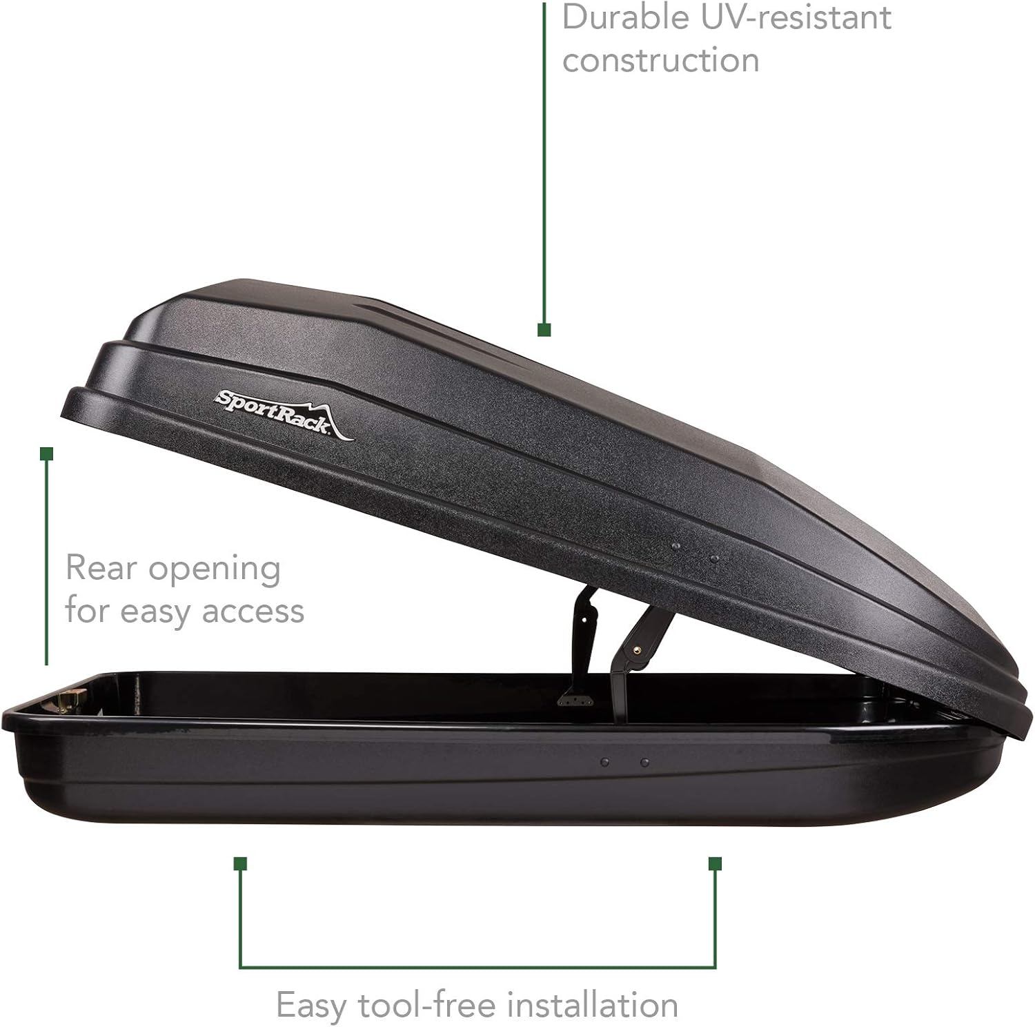 SportRack Vista XL Cargo Box - Rear Opening Design for Easy Access | Sleek Black Finish