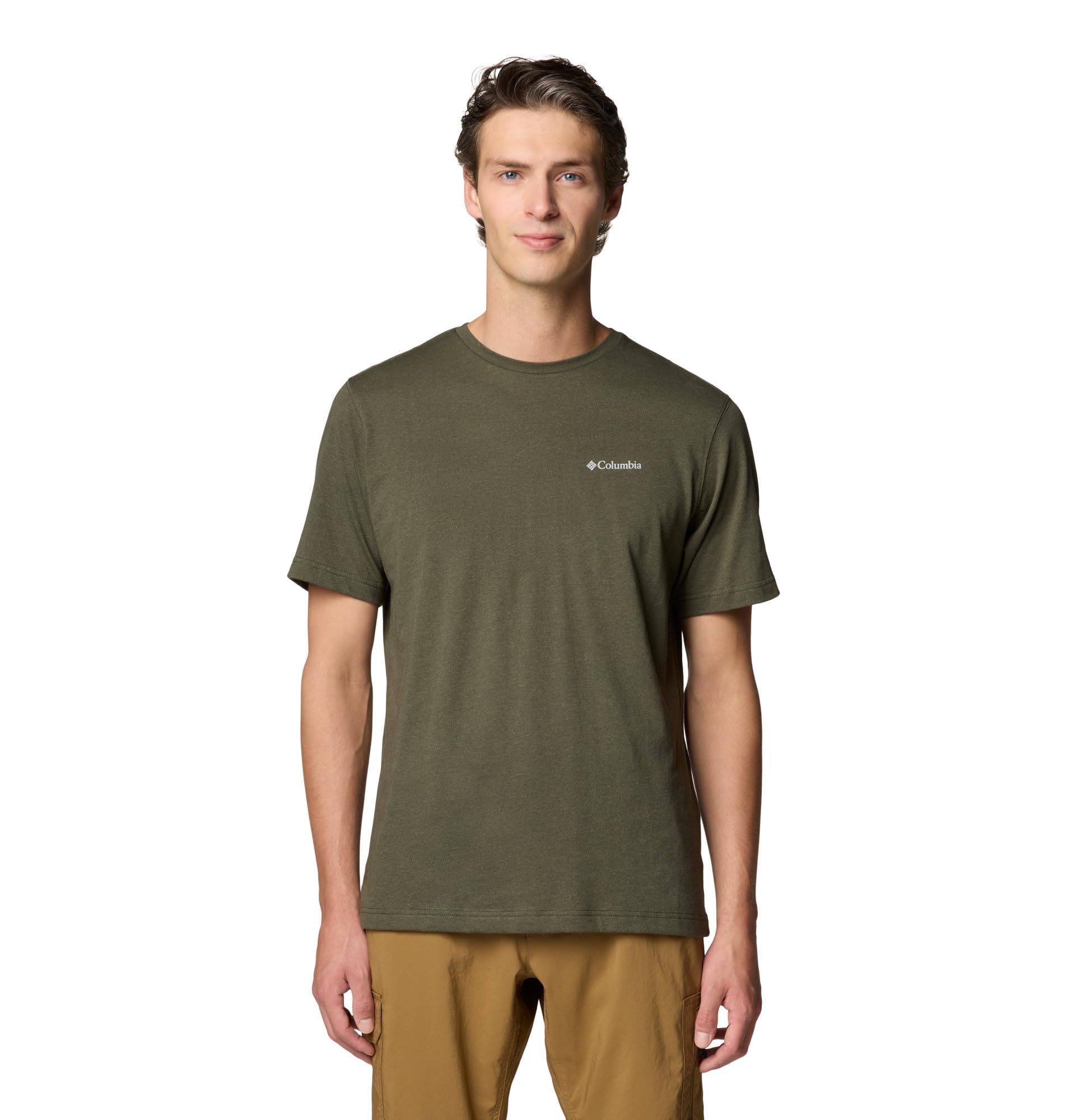 Columbia Mens Thistletown Hills Short Sleeve T-Shirt, Greenscape Heather, 5X Tall