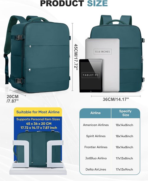 Coofay Large Vacuum Backpack - Travel Compression System with Pump | Easy Carry-On Luggage