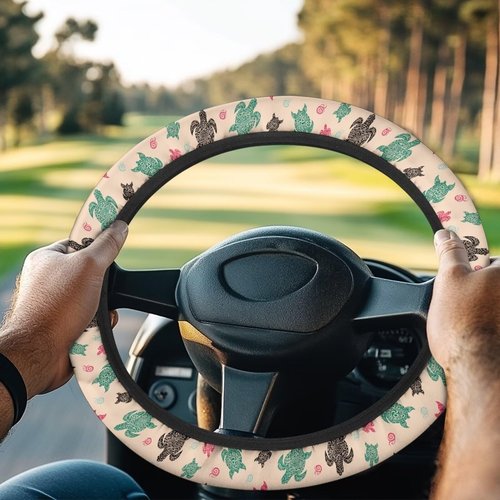 Mintulipy 13-14 Inch Golf Cart Steering Wheel Covers for Club Car,Colorful Turtle Anti-Slip Golf Cart Steering Wheel Covers,Golf Cart Accessories