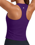 PINSPARK Workout Tops for Women - Racerback Tank with Built-In Bra | Padded Athletic Yoga Shirt