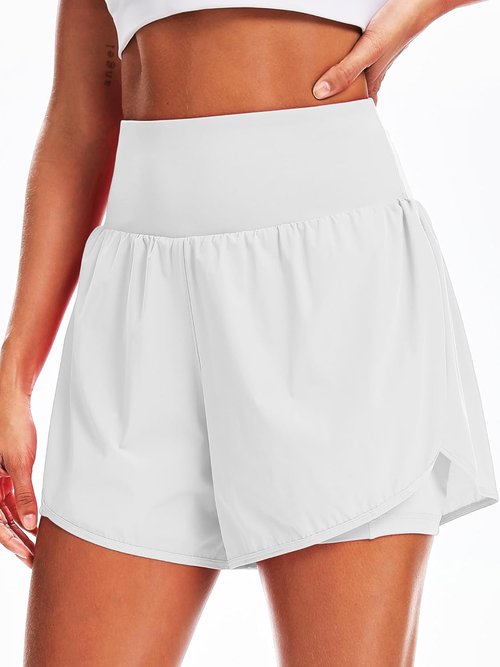 CADMUS Women's 5'' Workout Gym Shorts - 2 in 1 Design with Phone Pockets for Ultimate Comfort