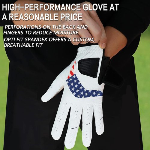 FINGER TEN Golf Gloves - Comfortable All-Weather Grip for Men | 5-Pack in Sizes S-3XL
