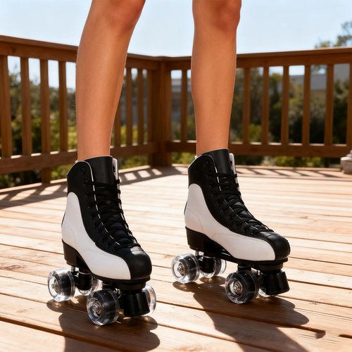 jessie Roller Skates of Women&Men, Adult Breathable PU Leather Flash Wheels Roller Skates for Beginners Professionals Indoor Outdoor