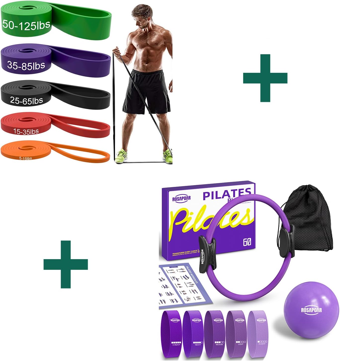 Skiennix Resistance Bands - Complete Pilates Essentials Kit for Effective Home Workouts | 5 Pieces