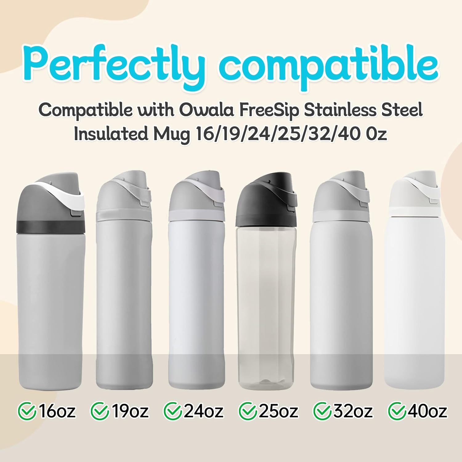 Owala | 3-Pack Replacement Rubber Stopper Seals for FreeSip Water Bottles - Durable Silicone Caps