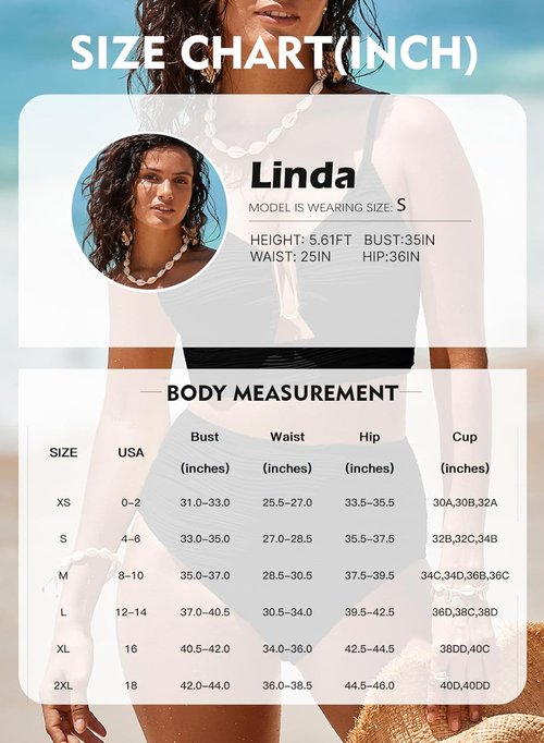 Herseas 2-Piece Bikini Set - U-Wire Cutout High-Waisted Swimsuit in Textured Design for Summer 2026