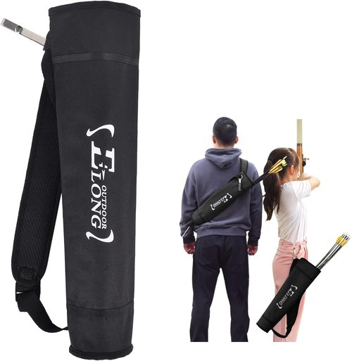 Elong Adjustable Archery Back Arrow Quiver Holder - Upgraded Quiver for Compound & Recurve Bows | Ideal for Youth & Adults