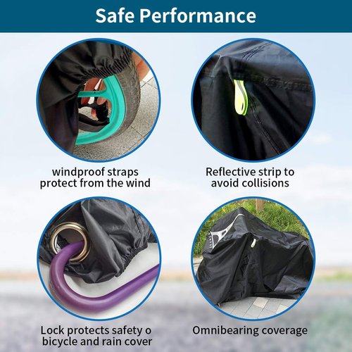 Bike Cover Waterproof Outdoor,Bike Accessories,Tarp for Bike Outside Storage Shed Anti-Sun Snow and dust,Suitable for Covering 1 to 2 Bicycles