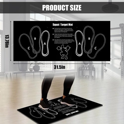 Squat Mat With Foot Position - Anti Slip Training Mat, Perfect for Leg and Abdominal Exercises. Squat Pads Can Activate Muscles and Prevent Sports Injuries,Lightweight and Portable.