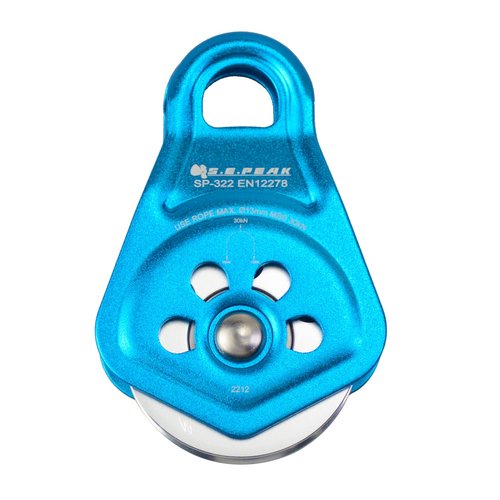 S.E.PEAK 30kN Upgraded Rescue Single Pulley Sheave with Swing Plate,CE High Strength Pulley for Backyard Zipline, Climbing, Rock Rescue Lifting, Hauling, Fit Rope up to 13 mm/Holds Up to 6750lbs,Blue