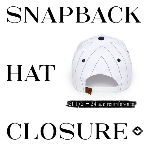 Two Tone Vintage Snapback Hat - Pinstripe - Navy/White