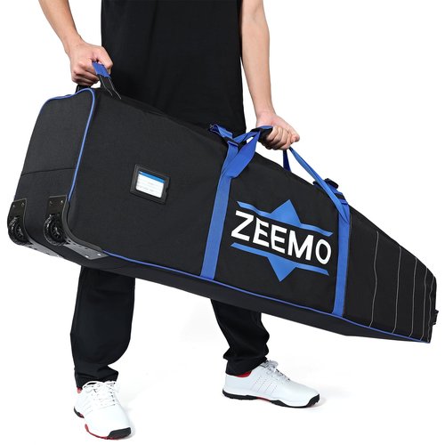 ZEEMO Golf Travel Bag, Mid-open Protective & Wheeled Airline-Approved Case for Clubs, Stand&CartBag, Waterproof Soft-Sided Cover Made of Heavy Duty Oxford, Black