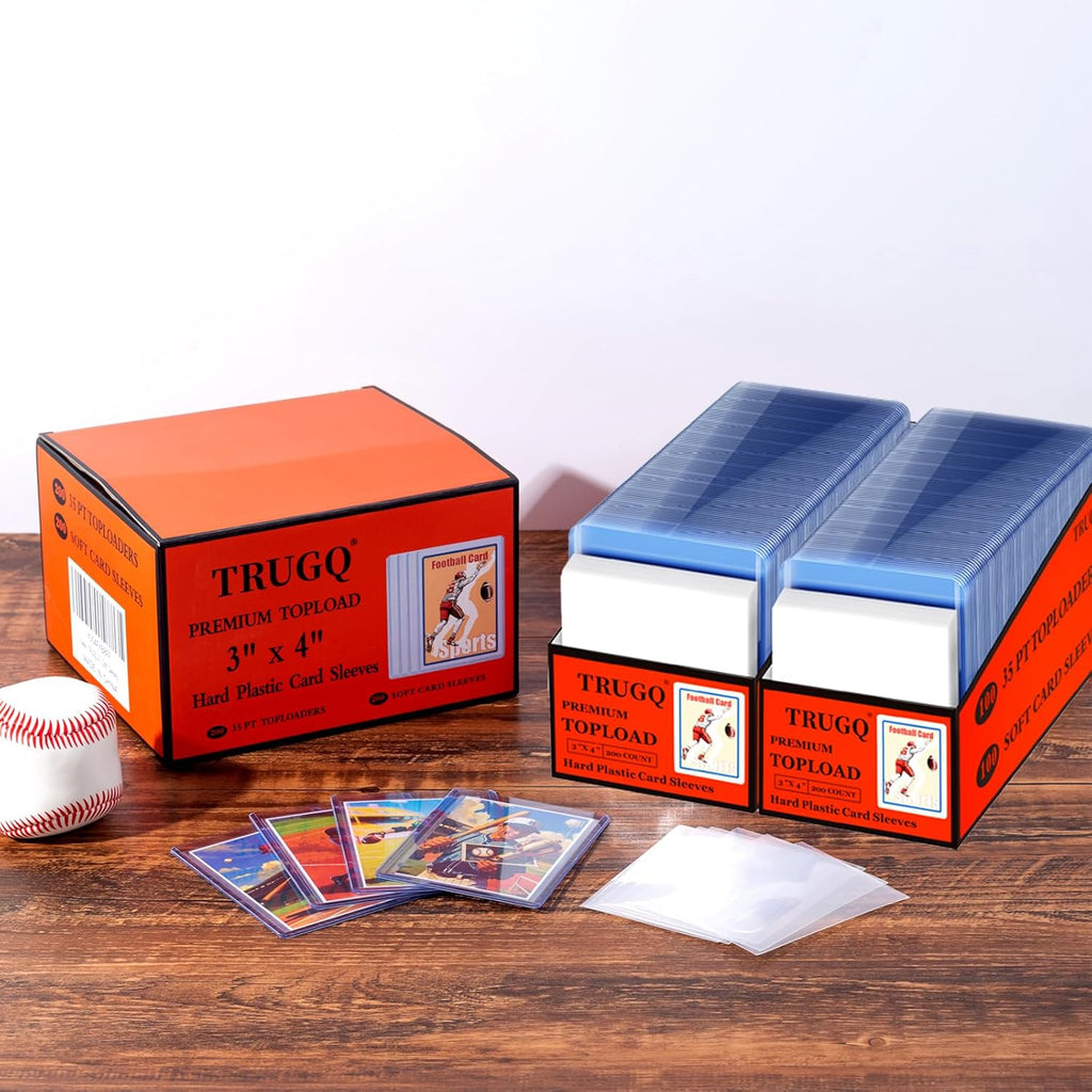 Skiennix 200 Card Sleeves - Toploaders & Soft Protectors for Trading Cards | 3" x 4" Size