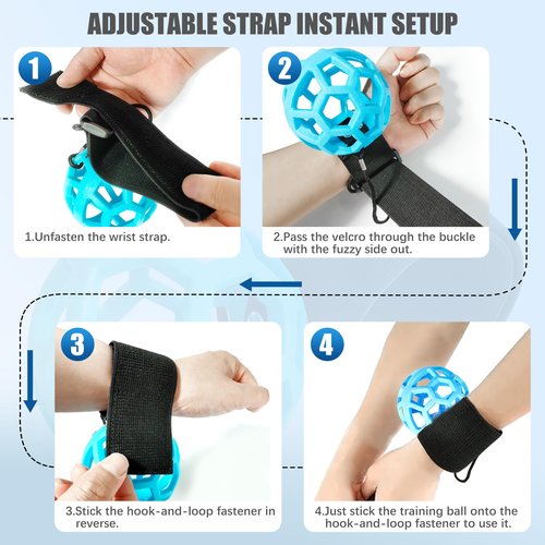SiKiWagz Golf Swing Trainer Ball - Adjustable Dual Strap Wrist & Arm Trainer for Indoor/Outdoor Practice, Corrects Chicken Wing Posture, Muscle Memory Aid