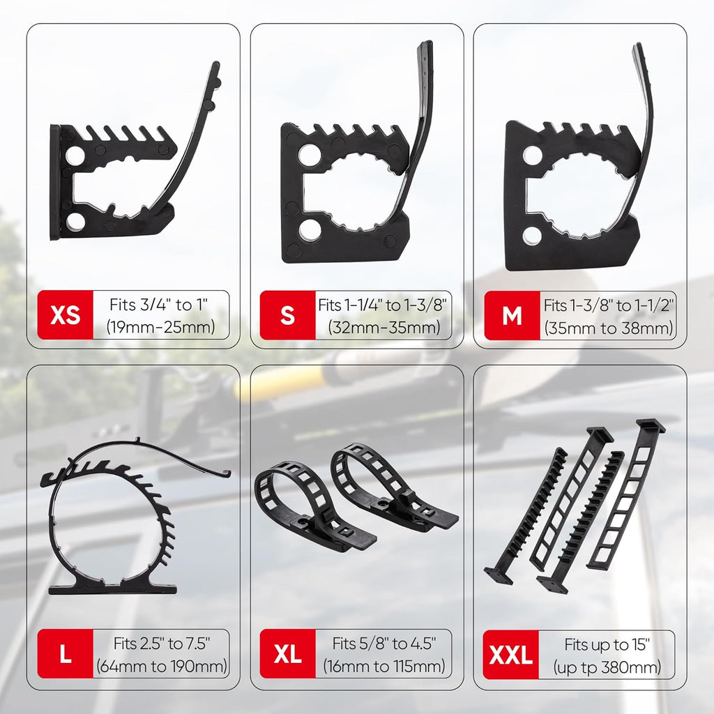 SINOKING Rubber Shovel Mount - Tool Clamp for 1-1/8" to 1-1/2" Objects | Off-Road 4X4 Car Accessory